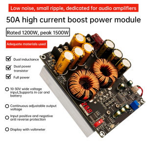 diymore | 1200W 50A High Current Boost Power Supply Module Dual Inductors Full Power Low Ripple Power Supply For Audio Amplifier
