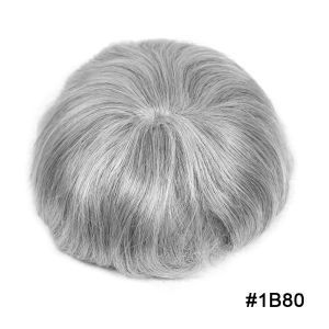 Hệ Thống Tóc Giả Nam Màu Xám Chất Liệu Lưới Thoáng Khí Tóc Giả Nam Giả Da Đầu Tự Nhiên Với Đường Chân Tóc Tự Nhiên Tóc Giả Nam Giả Tóc Remy Ấn Độ Kích Thước 8x10 Inch