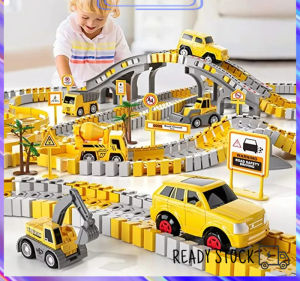 222Pcs Mainan Track Elektrik Anak Set DIY City Konstruksi Truck Menyenangkan Mobil Perakitan Mainan Mainan Track Elektrik Anak Set DIY City Konstruksi Truck Menyenangkan Mobil Perakitan Mainan Mobil Mainan Track Elektrik Anak Set  Mainan Rekayasa Perakit