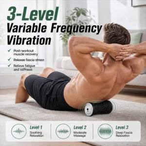Hailicare | Vibrating Muscle Roller 3-Speed Electric Foam Massage Roller Rechargeable Fascia Roller for Post-Workout Recovery Legs