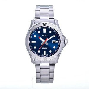 นาฬิกาข้อมือผู้ชาย ALBA Active Quartz รุ่น AS9P99X1 สีเขียว AS9Q01X1 สีน้ำเงิน AS9Q05X1 สีดำ ขนาดตัวเรือน 43 มม.ตัวเรือน สาย Stainless steel สีเงิน