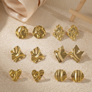 Casual Elegant Stainless Steel Stud Earrings for Women Geometric Design  Perfect For Everyday Wear And Parties Perfect Gift