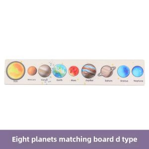 Solar System Model Ball Puzzle Base Solid Wood Ball Toy Childrens Educational Science Exploration Three-dimensional Puzzle Toy
