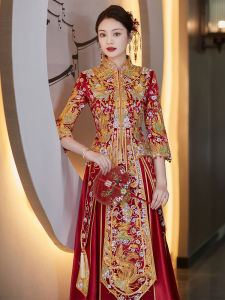 ชุดแต่งงานสไตล์จีน ชุดฮ่องกง ชุดกี่เพ้าลายมังกรและฟู ชุดกี่เพ้าผู้หญิง ชุดกี่เพ้าฮ่องกง ชุดกี่เพ้าจีนโบราณ ชุดกี่เพ้าแบบลำลอง
