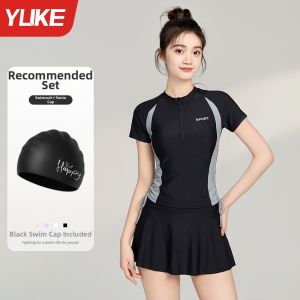 YUKE | Tummy Control Slimming Elegant Two-piece Skirted Swimwear