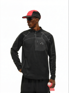 FPA | Spring Sport Couple T-Shirt With Zipper Pockets Color Blocking Contrast Stitching