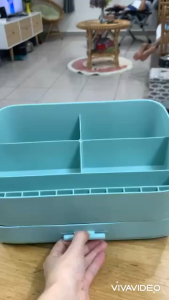 Khay kệ nhựa đựng đồ đa năng nhiều ngăn đựng mỹ phẩm makeup văn phòng phẩm tiện lợi sang trọng.