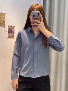 เสื้อเชิ้ตทรงหลวม เสื้อใส่ทํางาน เสื้อเชิ้ตเกาหลี ฟรีไซส์ รุ่น 9518