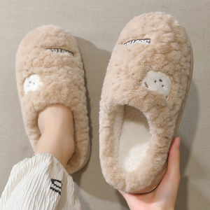 Dép Bông Mùa Đông 2025 Mới Cho Nữ Trong Nhà Ấm Áp Dễ Thương Chống Trượt Đế Dày Đế EVA Dép Bông Thoải Mái Cho Nữ