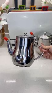 SK-C1183 Oil Pot Teko Minyak 600ML Wadah Penyaring Minyak Goreng Stainless Serbaguna Anti Karat