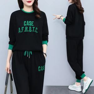 2023 ใหม่ชุดกีฬาสตรีชุดขนาดใหญ่Slimming 2 ชิ้นแฟชั่นและมีสไตล์โพลีเอสเตอร์ชุดสตรีสําหรับทํางานและงานปาร์ตี้