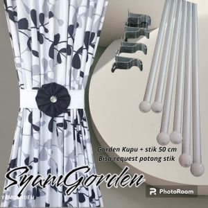 Gorden kupu kupu jendela Minimalis aestetic premium satu paket dengan stik