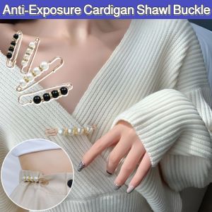 2PCS Anti-Exposure Cardigan Shawl Buckle Pants Waist Pin Pearl Brooch Clip Pearl Pin Buckle Waist Tight Clip Jeans Skirt Adjustable Buckle