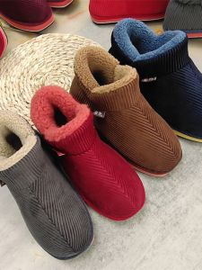 รองเท้าบุขนแกะหนาสำหรับฤดูหนาว ผลิตด้วยมือ รองเท้าบุขนแกะหนา รองเท้าบุขนแกะกันลื่น รองเท้าบุขนแกะทนทาน รองเท้าบุขนแกะสำหรับใส่ในบ้านและกลางแจ้ง