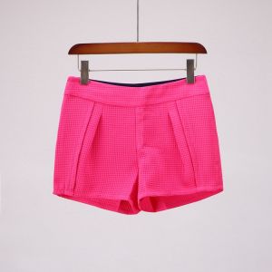 Quần Short Họa Tiết Hoa Thường Ngày Cho Nữ Quần Ống Đứng Cạp Cao Mùa Hè 2024 Quần Áo Công Sở Đơn Giản Cho Nữ