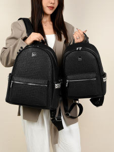 Womens Large Capacity Leather Backpack Casual Travel Fashionable Street Style Nylon Lining Zipper Closure Comfortable Shoulder Straps