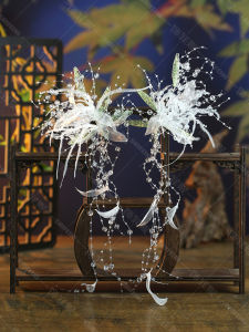 Original 2023 New Hanfu Hair Accessories Womens Fairy Style Classical Dance Liquid Flower Feather Tassel Ancient Style Fairy Clip