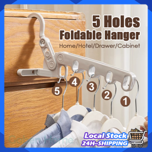 Foldable 5 Holes Clothes Hanger Travel Portable Drying Rack Hotel Indoor Hanging Rack 360 Degree Hook Clothes Hanger 五孔晾衣架