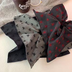 ริบบิ้นผ้าผูกผมรูปผีเสื้อสไตล์เกาหลี ผ้าฝ้าย ผูกผมแบบมีหางต่ำ ริบบิ้นยางยืดสำหรับผู้หญิง เครื่องประดับผม ริบบิ้นผ้าฝ้าย