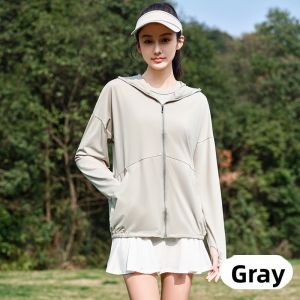 miiow | Womens UPF50+ UV Protection Ice Silk Loose Thin Outerwear Summer Anti-Ultraviolet Loose Fit Long Sleeve Zipper Closure Coat