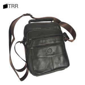 กระเป๋าสะพายข้างหนังแท้ รุ่น 6ช่องซิป มีหูหิ้วด้านบน