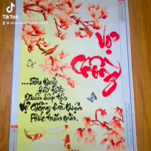 Tranh đính đá VỢ CHỒNG 48x70cm đã đính df133