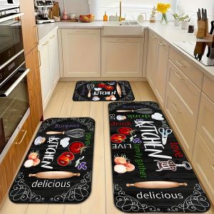 VIKAMA Kitchen Floor Mats Entrance Door Mats Laundry Room Long Carpets Corridor Passageway Floor Mats Home Decorations