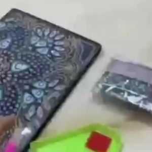 2PC Sổ Tay Vẽ Tranh Kim Cương Có Họa Tiết Hoa Bằng Da PU + Dấu Trang Để Viết Và Vẽ Phong Cách Hiện Đại Quà Tặng Ngày Lễ