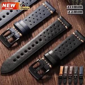 Stitching Breathable Watch Strap 20mm 22mm Smartwatch Leather Genuine Quick Release Band for Omega for Seiko Bracelet for Rolex
