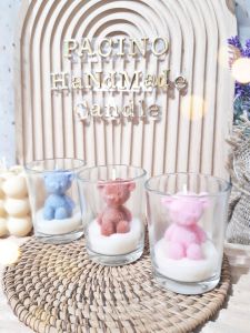 Teady Bear Candle in Glass *Strawberry Scent* (Giveaway/Souvenir/Display/Gift)