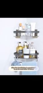 DuduMart 2 Layers Punch-free Bathroom Corner Shelf Organizer