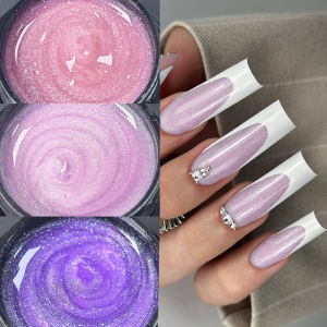 Jillnails Snow Sparkle Builder Nail Gel 100g/50g Hema TPO Free Shimmer Glitter Pink Purple Milky for Nail Extension Sculpting