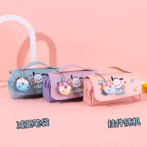 Cartoon Pencil Case 卡通解压笔袋 Bekas Pensel Kartun Kuromi Comel Cute Pencil Box Student Stationery Bag Large Capacity Stress Relief