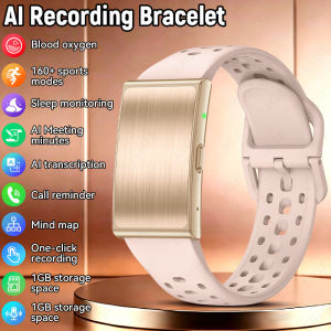LIGE | LIGE AI Transcription Smart Bracelet 1GB Storage AI Recording Heart Rate HRV Monitoring Fitness Tracker Call Reminder Sport Band
