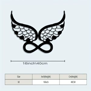 CIFbuy | CIFBUY Iron Wall Art Retro Angel Wings Metal Sculpture Infinity Feather Design Spiritual Home Decor Unique Creative Gift