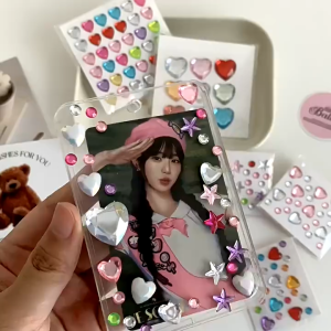 Mini colored diamond stickers acrylic diamond stickers star shaped heart-shaped gemstone stickers