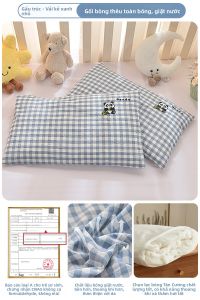 MUSHABAI | Gối Bông Cotton Mềm Cho Trẻ Dưới 6 Tuổi 1-3 Năm