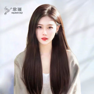 NIANYAO | Straight Black Midpart Real Hair Full Wig Lightweight Seamless