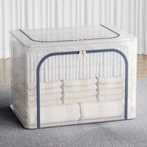 Large Capacity Foldable Transparent Storage Box for Clothes Moisture Proof Home Wardrobe Organizer Bag Storage Solution