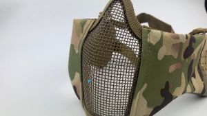 Tactical Face Mask With Ear Mesh Half Face Breathable Mouth Mask Military Paintball Airsoft Softair Protective Mask Shooting Hunting Equipment