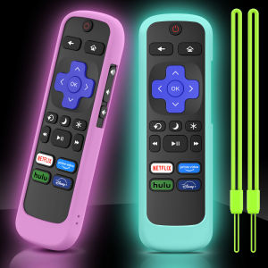 Soft Silicone Luminous Protective Case With Rope For TCL Hisense Roku TV Remote Control Protective Cover Shell With Lanyard