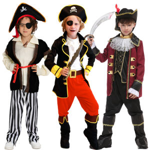 Childrens Halloween Pirate Costumes for Boys Kids Children Pirate Costume Fantasia Infantil Cosplay Clothing