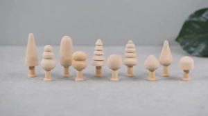 30/40Pcs Unfinished Wooden Trees DIY Paint Color Crafts Christmas Tree Decor Unfinished Wood Mushroom Painting Toy Xmas Gifts