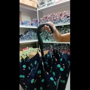 JY 23inches printed design umbrella satin/pongee uv tela --10k Ribs