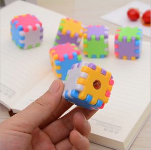 Harga Grosir - Peraut Pensil Putar Rautan Pensil Karakter Puzzle / Rautan Pensil Mini Bentuk Puzzle