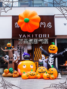 Halloween Decorations Pumpkin Lamp Shopping Mall Large Inflatable Spider Ghost Inflatable Model Kindergarten Scene Layout Ornaments