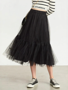 AMII | Autumn Loose Fit Petite Womens Tutu Skirt