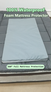 Waterproof Baby Foam Mattress Protector With Long Zipper Baby Foam Bed Cover With Zipper Fully Cover