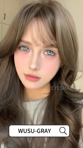 [จัดส่งจากประเทศไทย] WUSU ซีรีส์ คอนแทคเลนส์ สีเทา  ใช้ได้หนึ่งปี 14.2 มม. 1 คู่/2 เม็ด