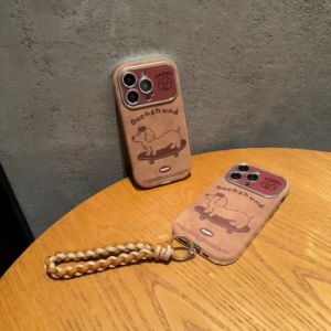 Cartoon Sausage Dog Skin Pattern Brown Phone Case for iPhone 11 12 13 14 15 16 Pro Max Plus casing Anti fall soft cover for iPhone14Promax case